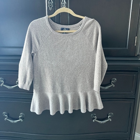 Land's End Tan with Ruffles Cashmere Sweater XS - Picture 5 of 6